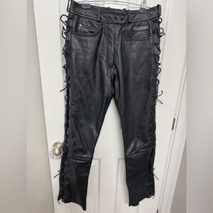 Harley-Davidson Women’s Leather Motorcycle Pants Lace-Up